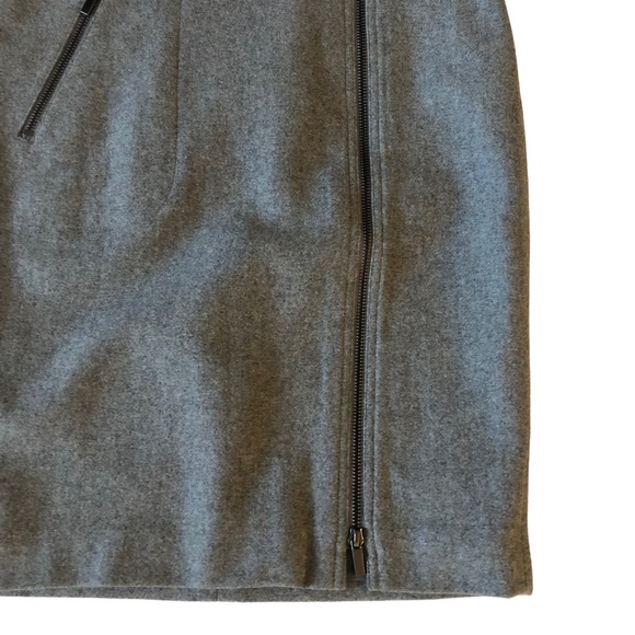 J. Crew Factory The Pencil Skirt Gray Wool Blend With Zipper Front - Picture 5 of 15